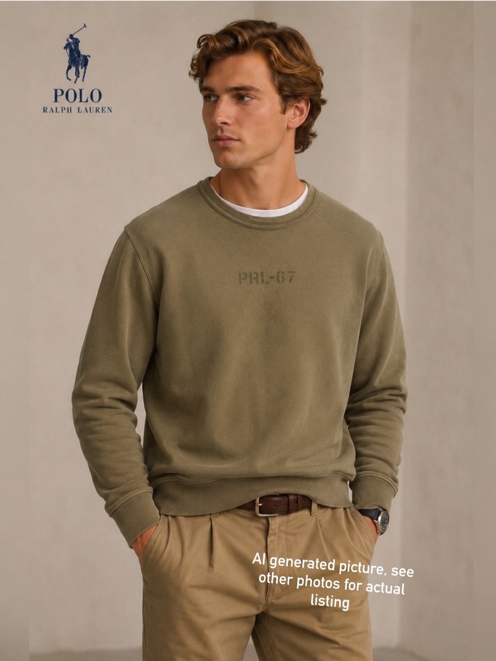 Ralph Lauren Polo Sport Olive Crewneck Sweatshirt